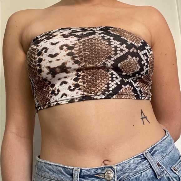 Snake Print Tube Top - Picture 2 of 2